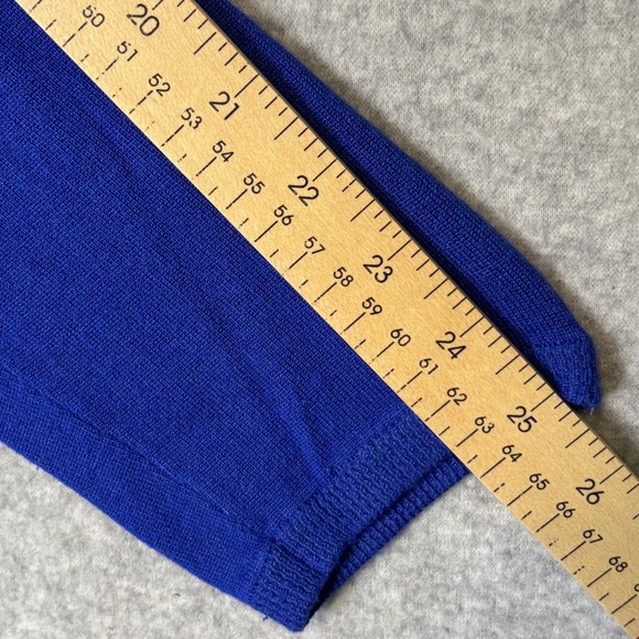 Vintage y2k À la carte Women's XL Blue Mock Neck Knit Top Rayon Spandex Sweater - Picture 8 of 8